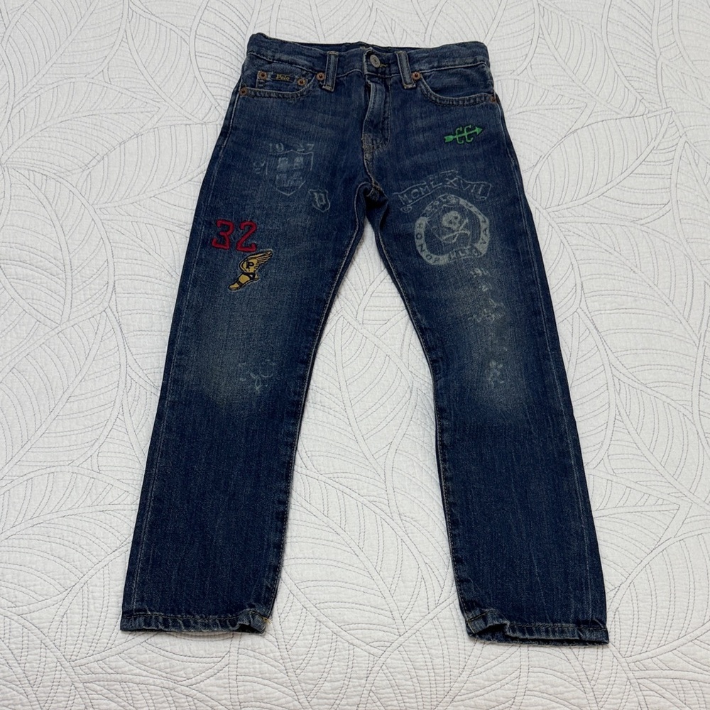 Polo by Ralph Lauren Kids Blue Jeans with Embroidered Accents